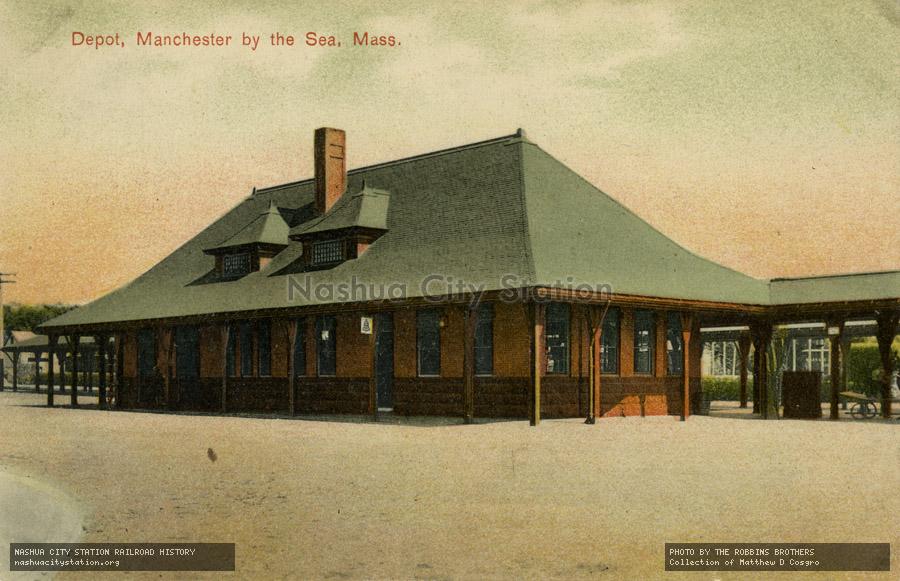 Postcard: Depot, Manchester by the Sea, Massachusetts